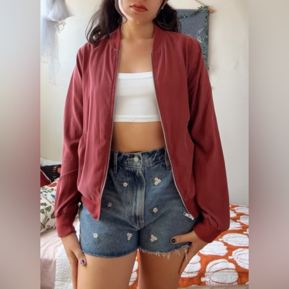 Cute dark red jacket, American Apparel, Small